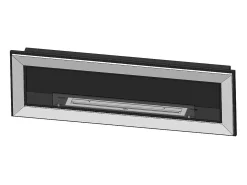 Lareira embutida a bioetanol Frame 1500 SimpleFire com vidro preto