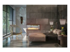 Lareira embutida a bioetanol design U1200 com vidro aberto em 3 lados Queimador de 3 litros