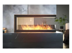 Lareira embutida a bioetanol design U1200 com vidro aberto em 3 lados Queimador de 3 litros