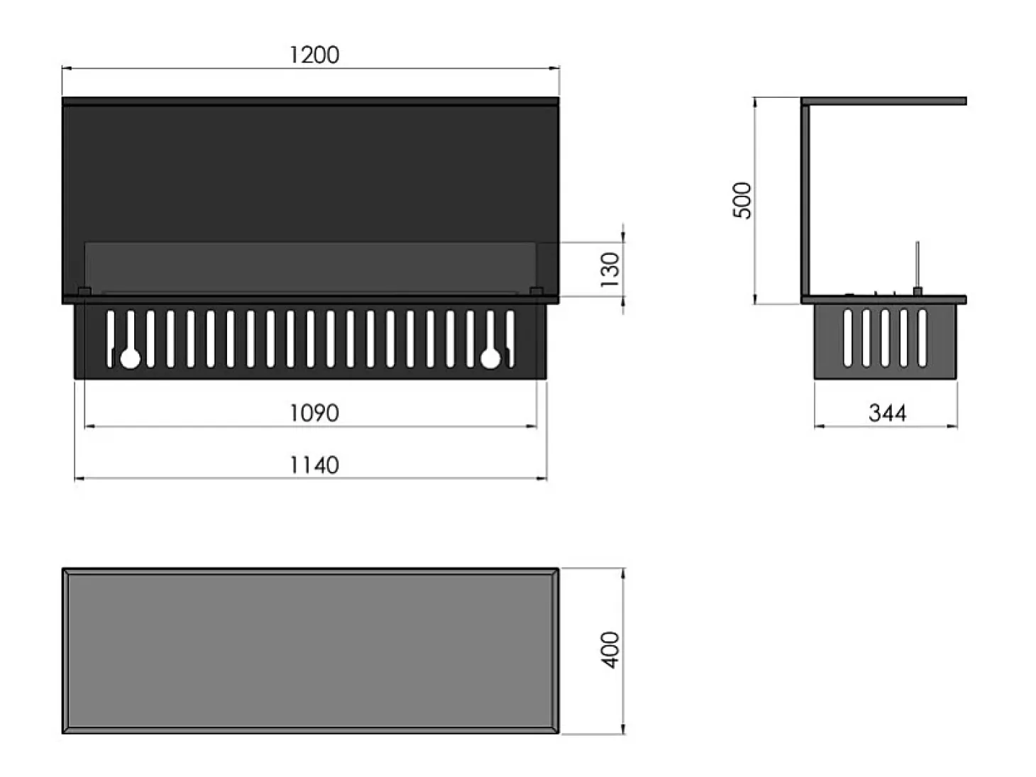 Lareira embutida a vapor Inside C1200 com chama multicolorida, efeito 3D e controle por aplicativo, tanque de 2,4 l - recarga automática de 120 cm