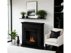 Lareira Fuego a bioetanol, Lareira ecológica, Lareira sem fumo, Aquecedor a etanol, Fabricado em Itália, 91x28 h90 cm, Preto