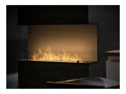 Lareira Integrada a Bioetanol Design C1000 V.2 com Vidro Aberto em 3 Faces e Queimador de 2 Litros