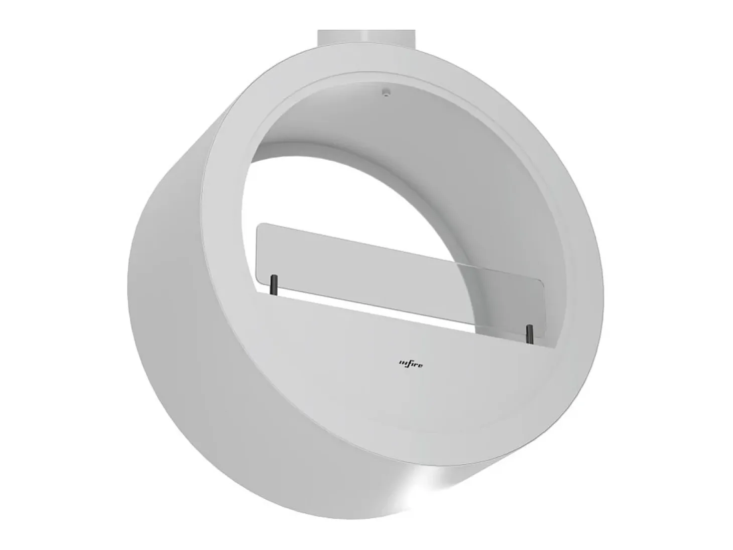 Lareira suspensa a bioetanol Incyrcle Slim de 2 lados no teto - Biolareira de design redondo com fachada dupla aberta d.70cm branca
