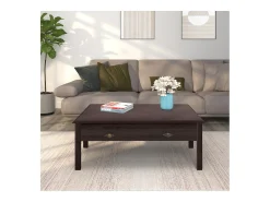 Laura | Mesa de Centro com 2 Gavetas em Pinho Castanho