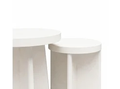 Liam | Mesa de apoio Conjunto de 2 em Gesso Creme