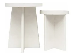 Liam | Mesa de apoio Conjunto de 2 em Gesso Creme