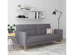Lilly | Sofá-cama de 3 lugares Cinzento claro