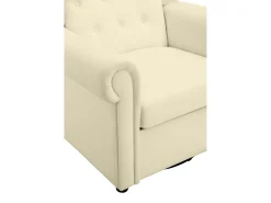 Lillyse | Cadeira de balanço com função giratória em veludo branco creme