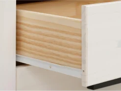 Loki | Vitrina com 1 Porta e 2 Gavetas em Pinho Branco
