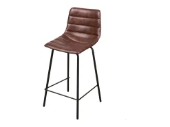 Lot de 2 tabourets de bar avec dossier effet cuir acajou collection NETS - Style industriel