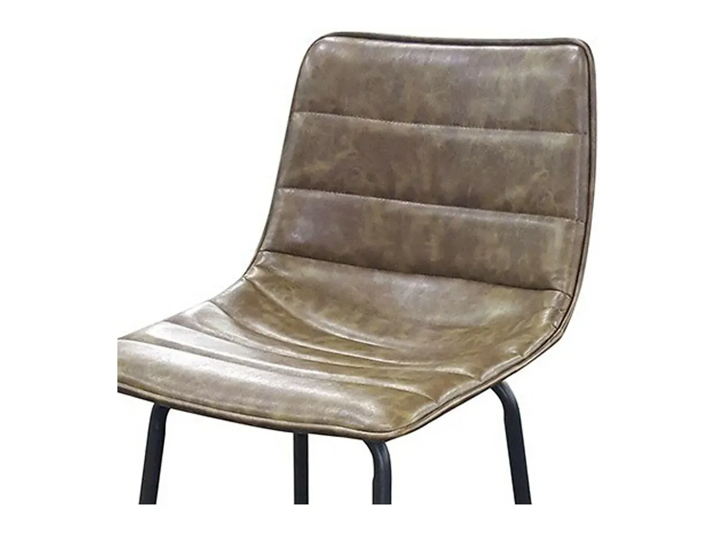Lot de 2 tabourets de bar avec dossier effet cuir tilleul collection NETS - Style industriel