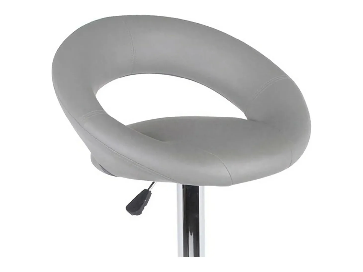 Lot de 2 tabourets de bar réglables en hauteur 77-97 cm – Assise simili cuir PU gris, pied en métal gris, diamètre 40 cm