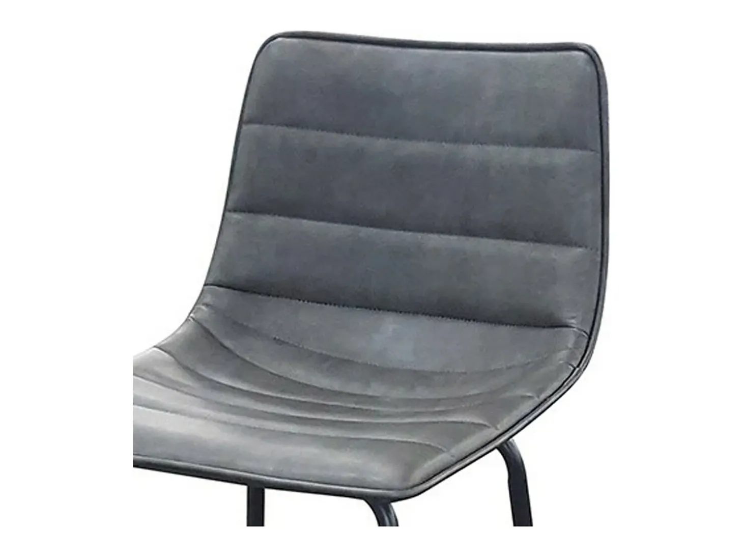 Lot de 2 tabourets de bar avec dossier effet cuir gris quartz collection NETS - Style industriel