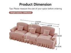 Lote 2 Sofás Modulares Chenille 2+3 Lugares - Capa Removível e 5 Almofadas - 58cm Prof. - Rosa