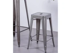 Lote de 4 bancos de metal com 66 cm de altura - Bistro - Metal