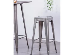Lote de 4 bancos de metal com 76 cm de altura - Bistro - Metal