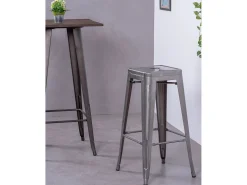 Lote de 4 bancos de metal com 76 cm de altura - Bistro - Metal