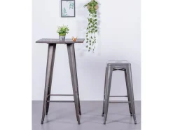 Lote de 4 bancos de metal com 76 cm de altura - Bistro - Metal