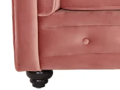 Lote de 2 cadeirões veludo rosa pastel CHESTERFIELD