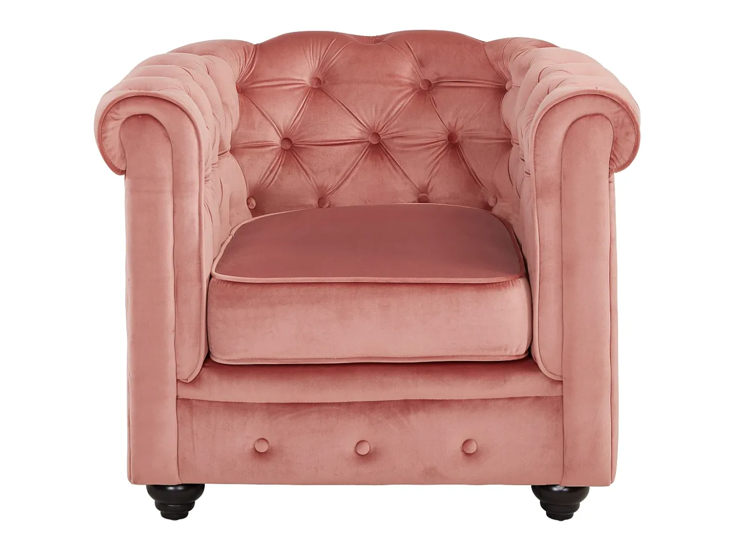 Lote de 2 cadeirões veludo rosa pastel CHESTERFIELD