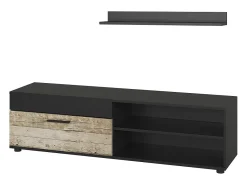 Lowboard & Regal carvalho preto/areia 139.8x35.3x38.9 berno