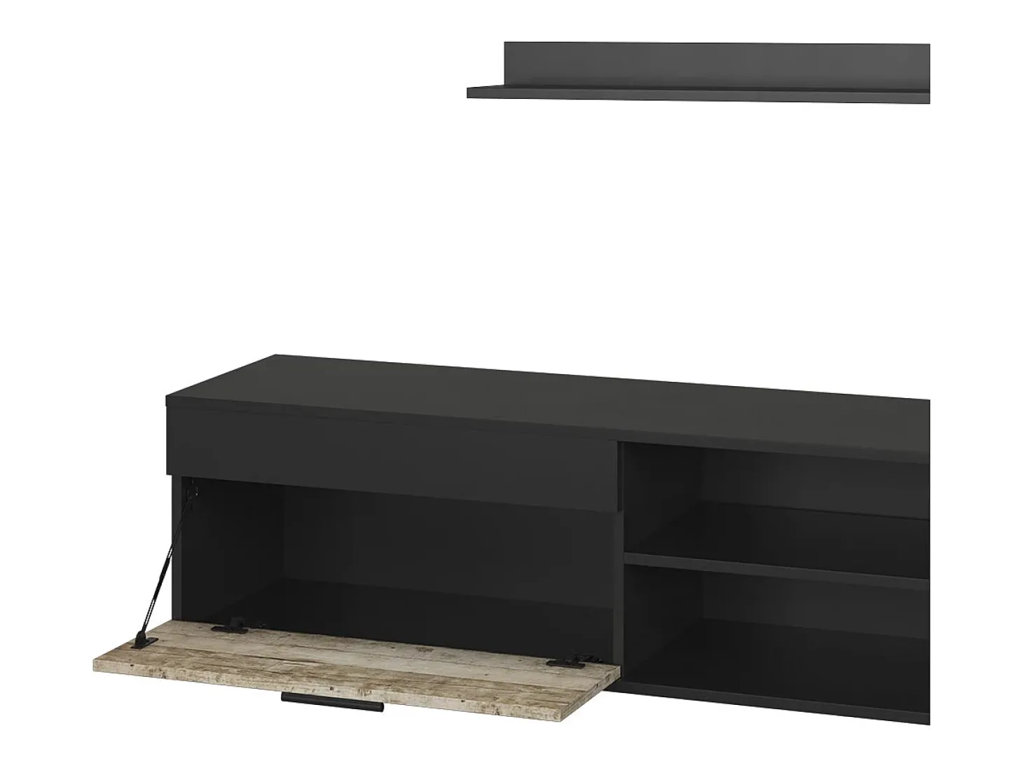 Lowboard & Regal carvalho preto/areia 139.8x35.3x38.9 berno