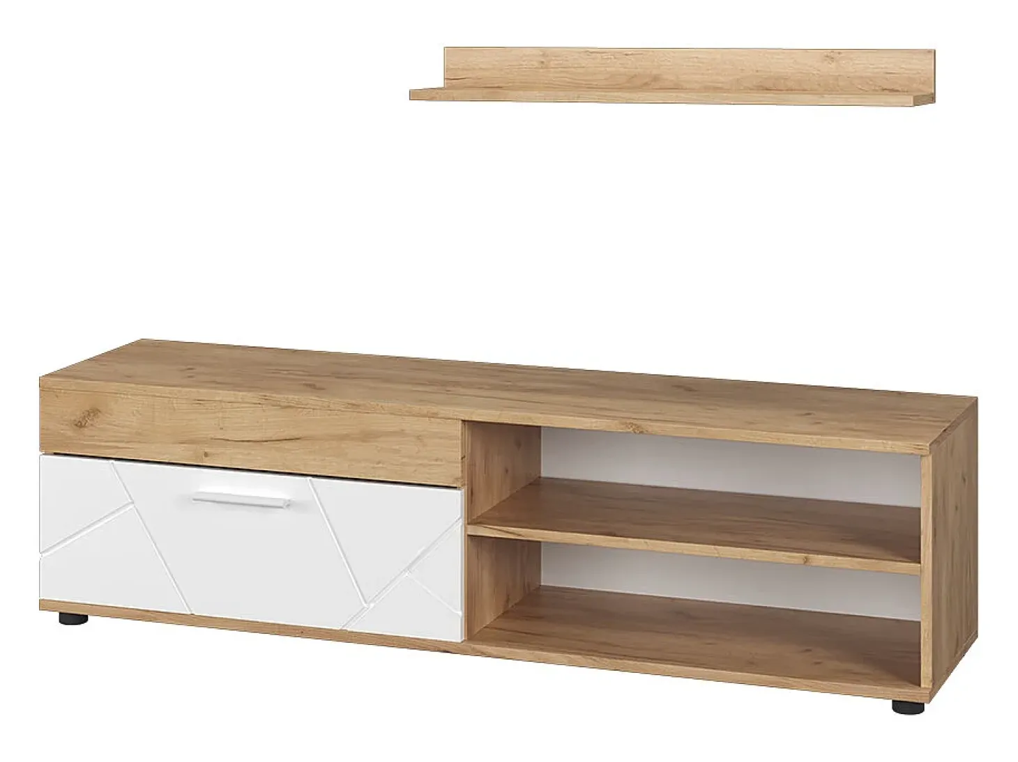 Lowboard & Regal carvalho goldkraft/branco 139.8x35.3x38.9 berno