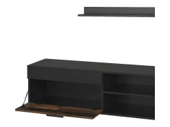 Lowboard & Regal preto/estilo antigo 139.8x35.3x38.9 berno