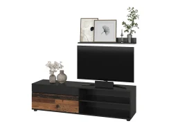 Lowboard & Regal preto/estilo antigo 139.8x35.3x38.9 berno