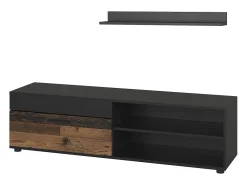 Lowboard & Regal preto/estilo antigo 139.8x35.3x38.9 berno
