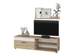 Lowboard & Regal sonoma/branco 139.8x35.3x38.9 berno