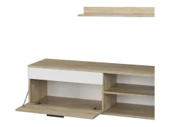 Lowboard & Regal sonoma/branco 139.8x35.3x38.9 berno