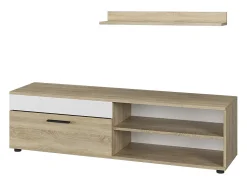 Lowboard & Regal sonoma/branco 139.8x35.3x38.9 berno