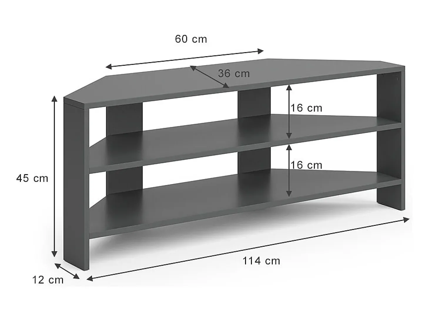 Lowboard antracite 114x36x45