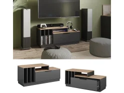 Lowboard antracite/sonoma 120x40x49.9 betti