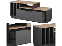 Lowboard antracite/sonoma 120x40x49.9 betti