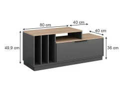 Lowboard antracite/sonoma 120x40x49.9 betti