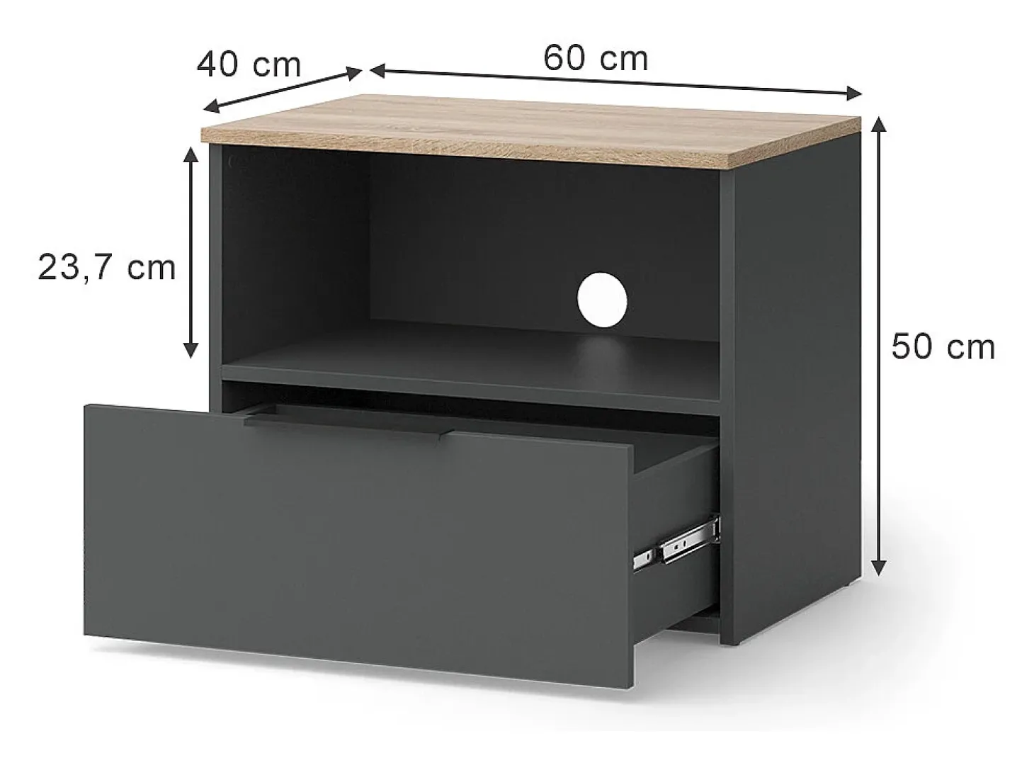 Lowboard antracite/sonoma 60x40x50 wido