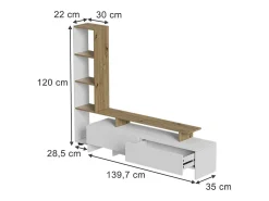Lowboard branco/carvalho 168.2x35x120 tavora