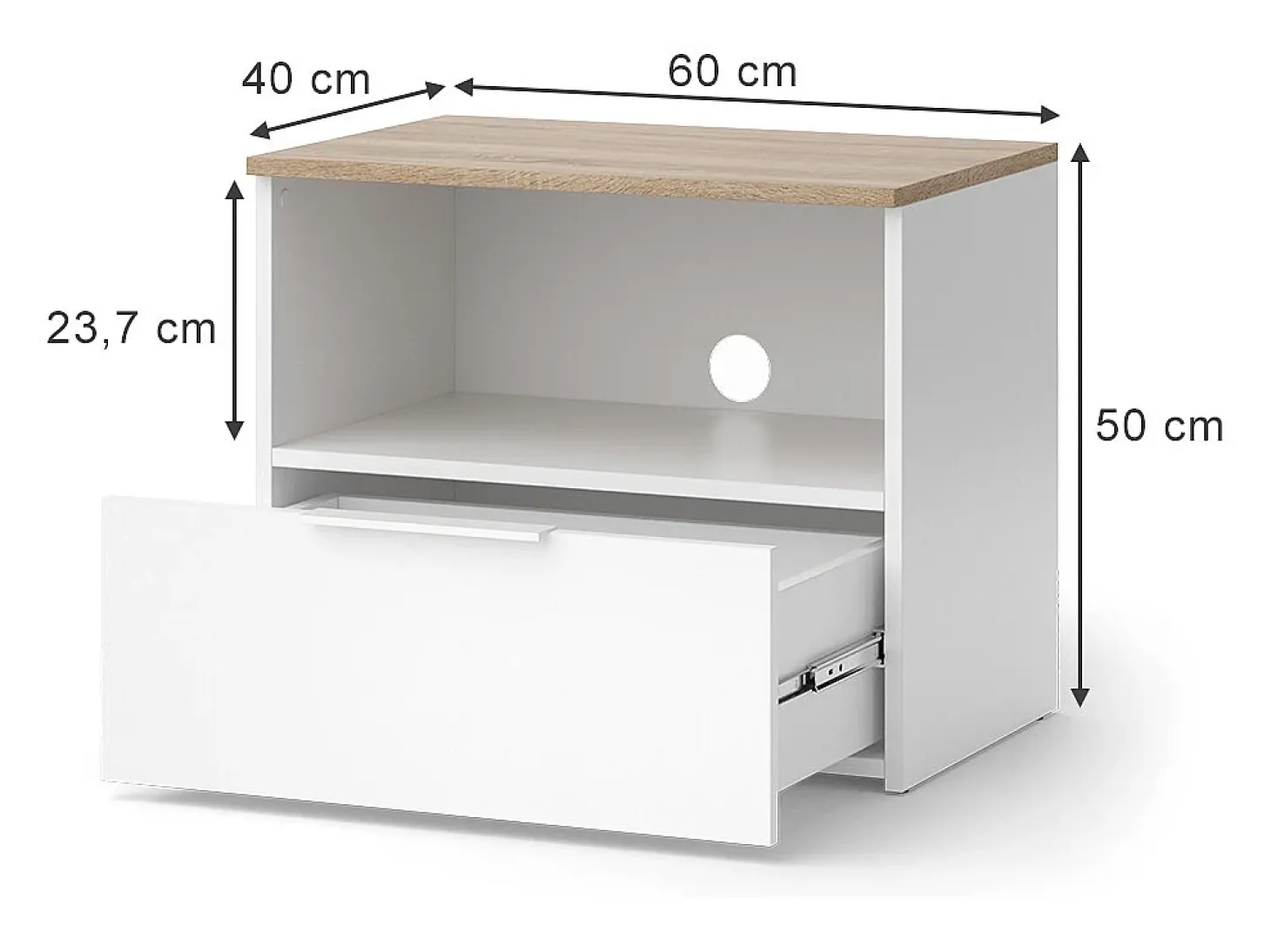 Lowboard branco/sonoma 60x40x50 wido