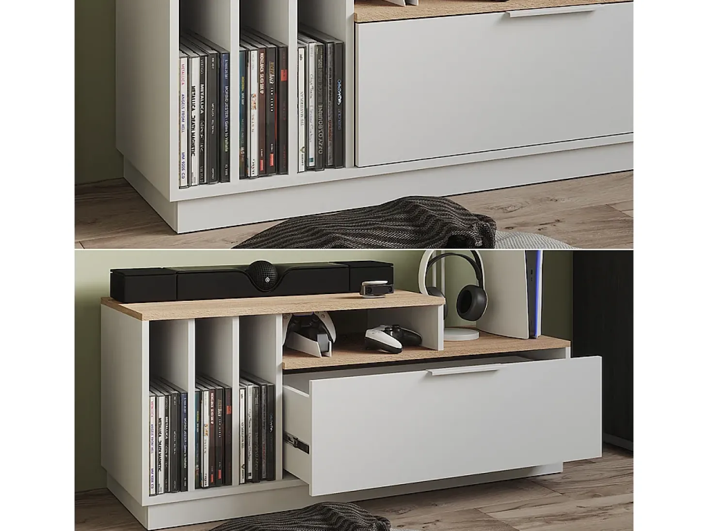 Lowboard branco/sonoma 120x40x49.9 betti