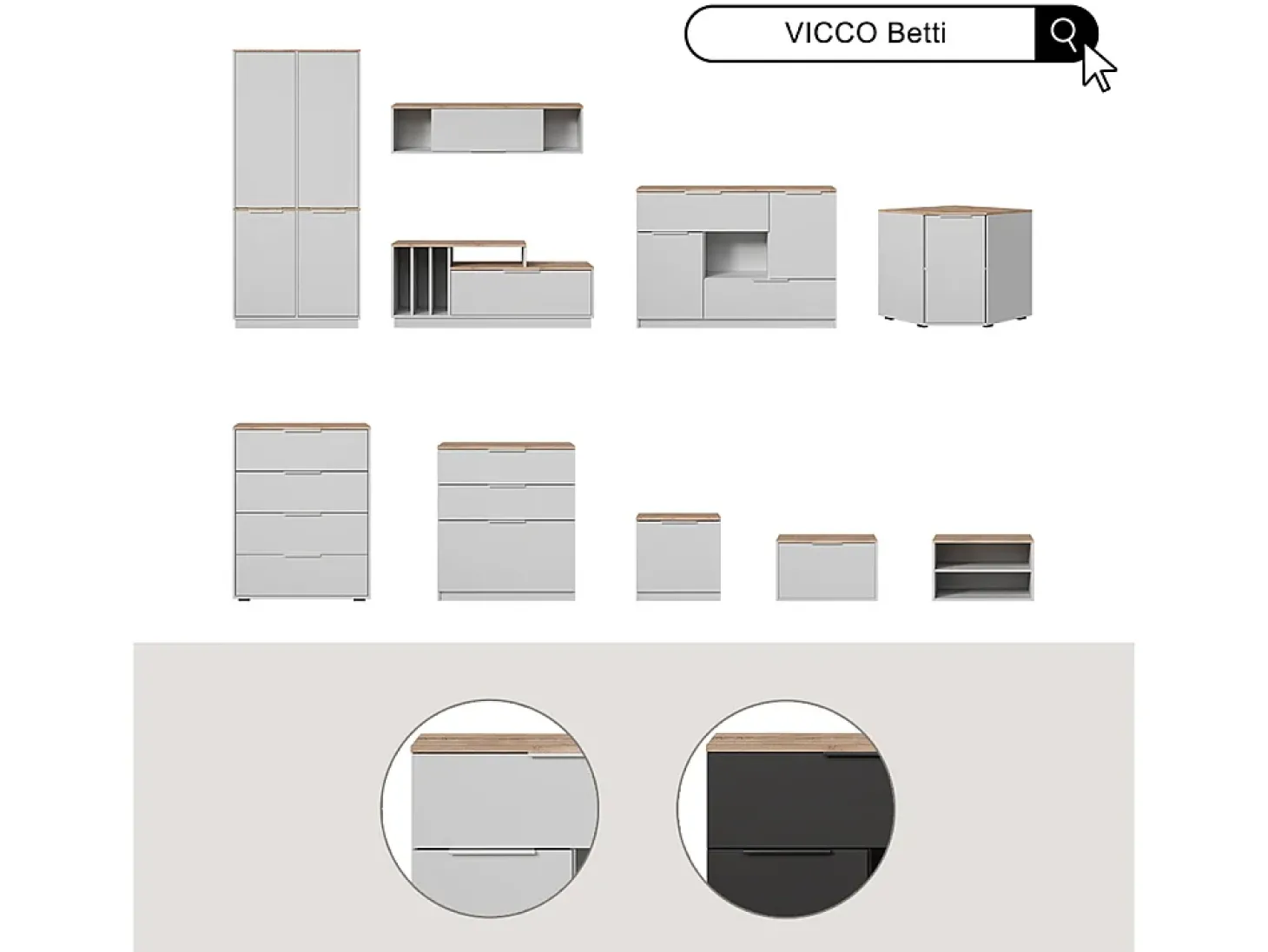 Lowboard branco/sonoma 120x40x49.9 betti