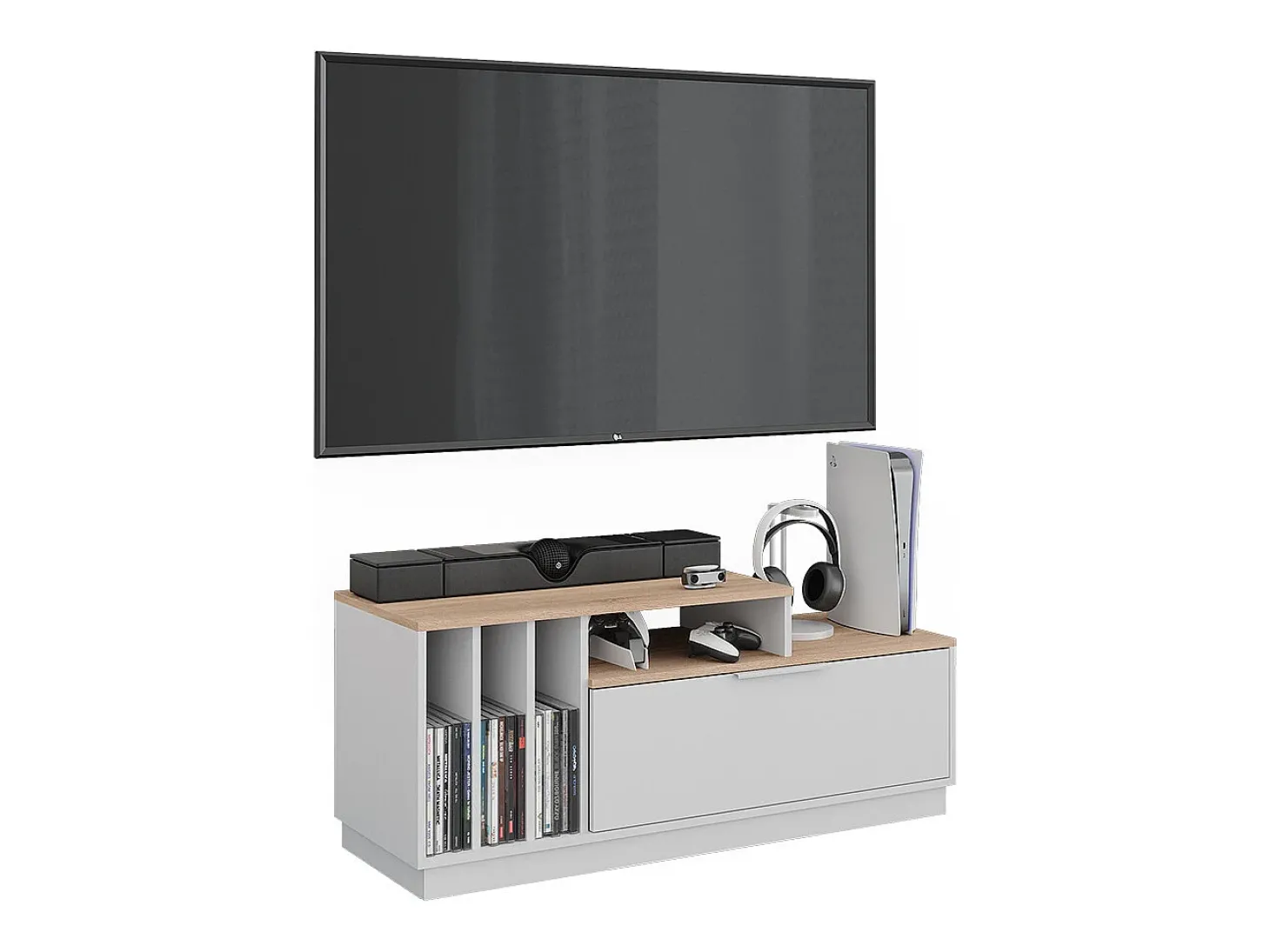 Lowboard branco/sonoma 120x40x49.9 betti