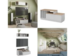 Lowboard branco/sonoma 120x40x49.9 betti