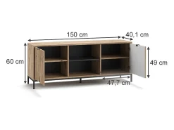 Lowboard carvalho viking 150x40.1x60 eliza