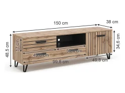 Lowboard carvalho 150x38x48.5 amber