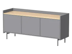 Lowboard cinza 140x40x63 velina