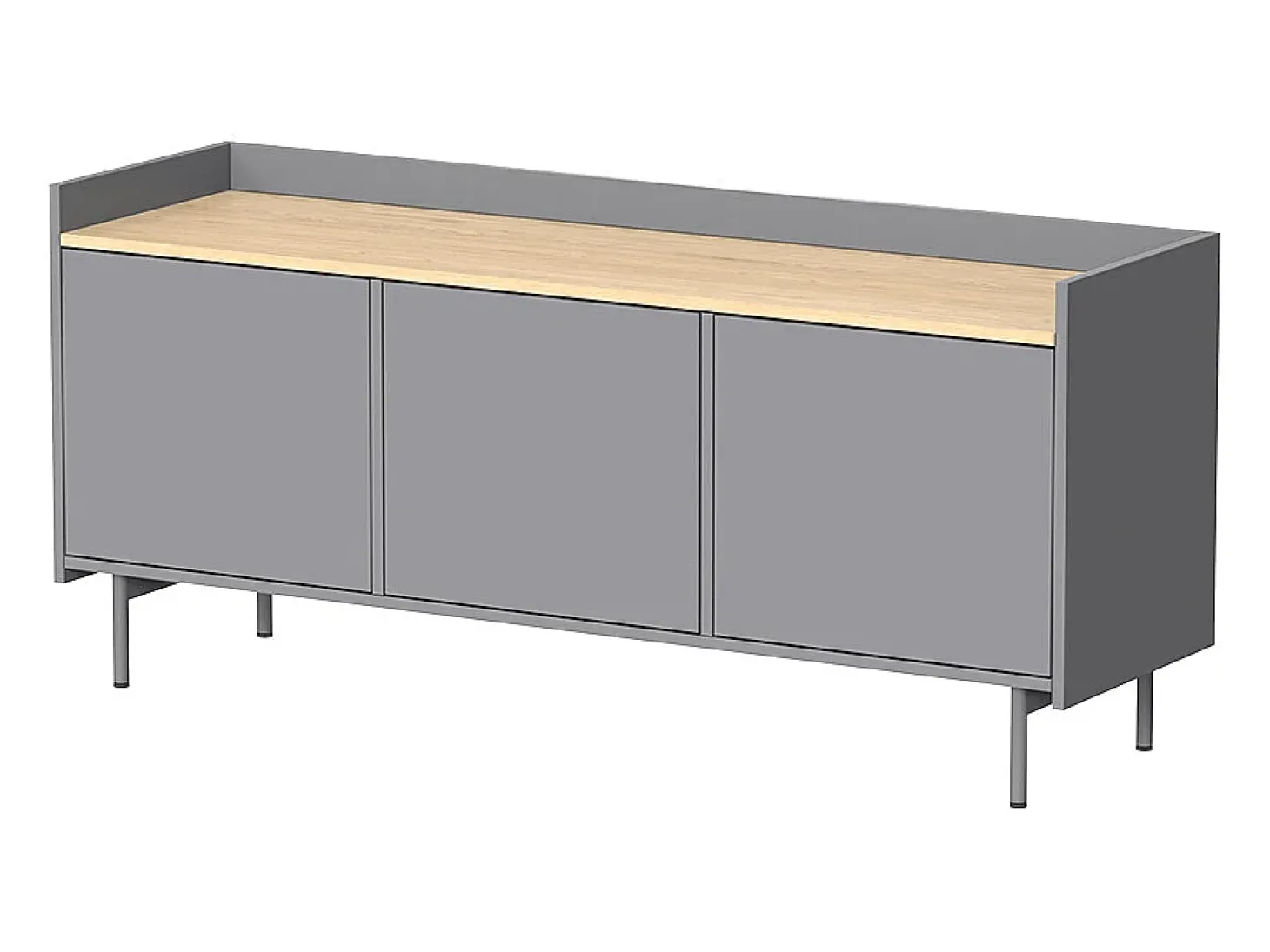 Lowboard cinza 140x40x63 velina