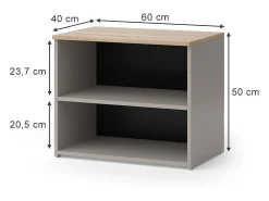 Lowboard cinzento-bege 60x40x50 wido