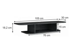 Lowboard concreto preto 105x30x18.2 lorio